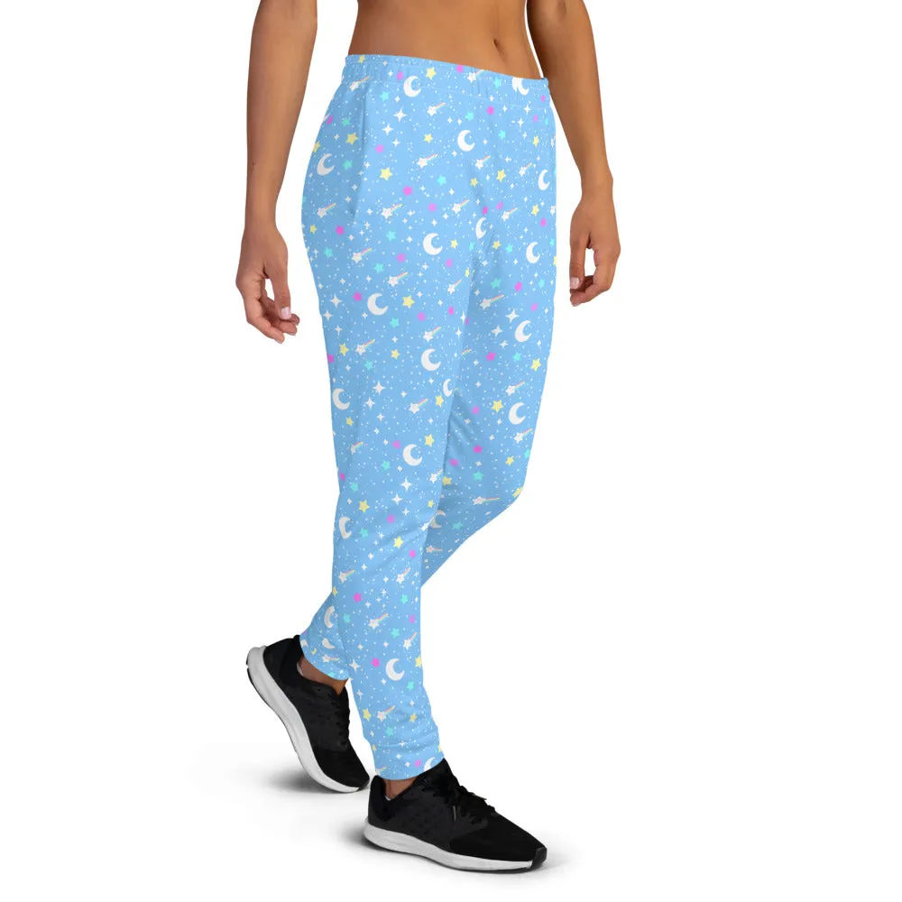 Starry Glitter Blue Women's Joggers