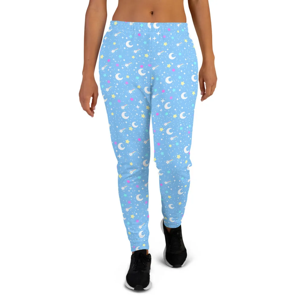 Starry Glitter Blue Women's Joggers