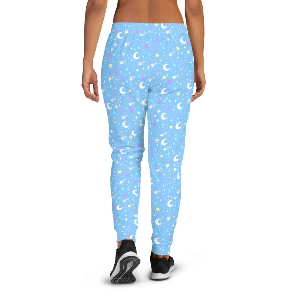 Starry Glitter Blue Women's Joggers