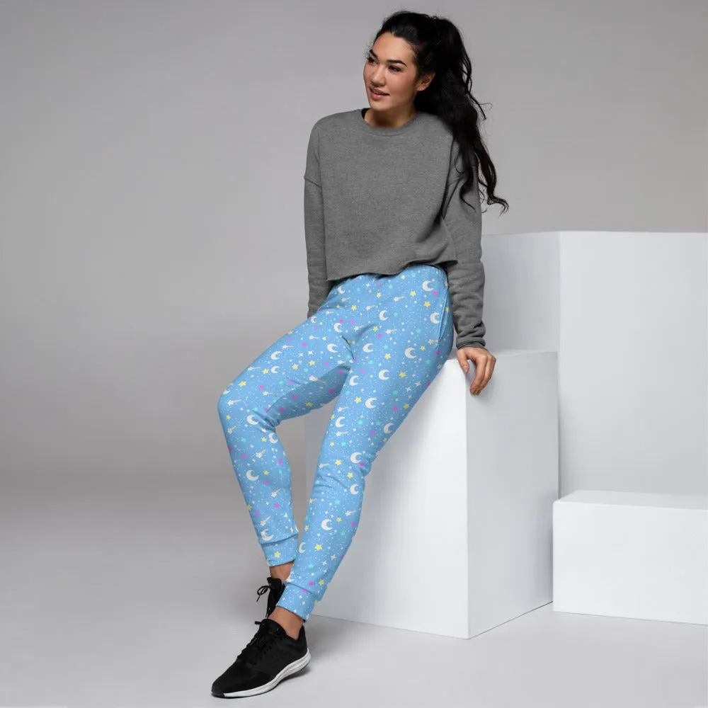 Starry Glitter Blue Women's Joggers