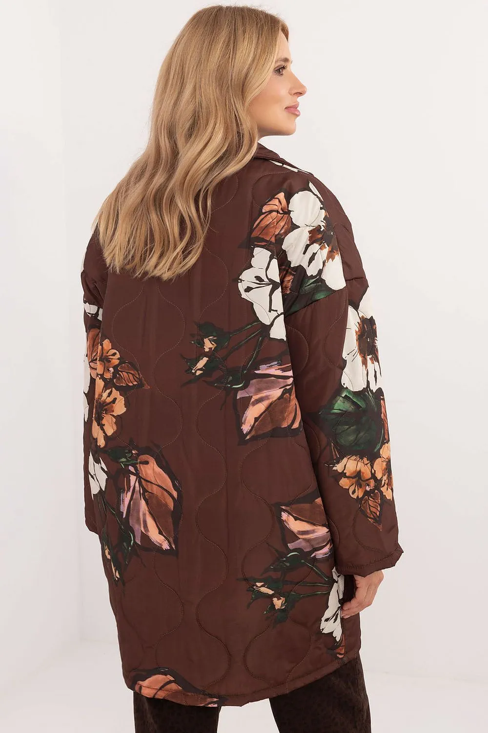 TEEK - Floral Buttoned Quilt Coat