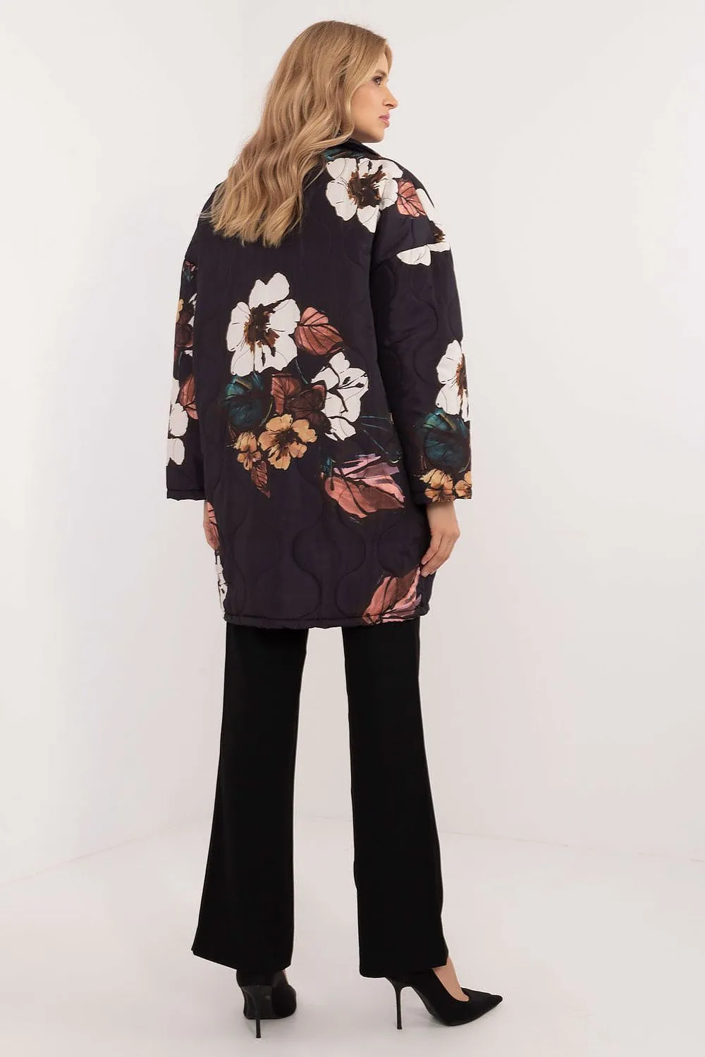 TEEK - Floral Buttoned Quilt Coat