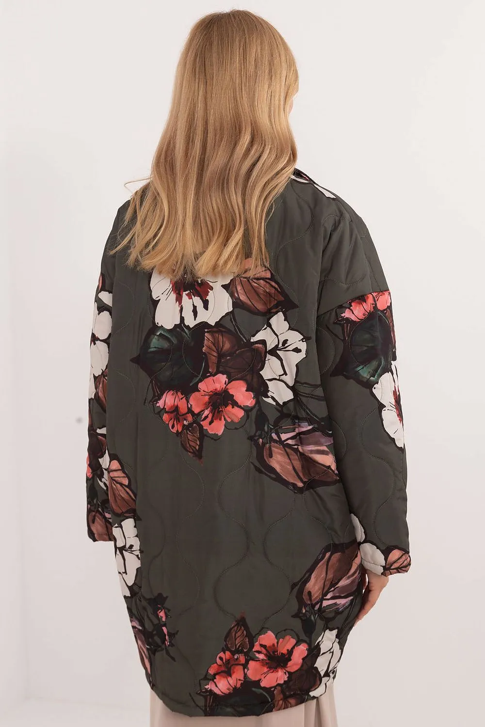 TEEK - Floral Buttoned Quilt Coat