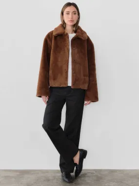 The Paloma Coat | Brown Faux Fur Jacket