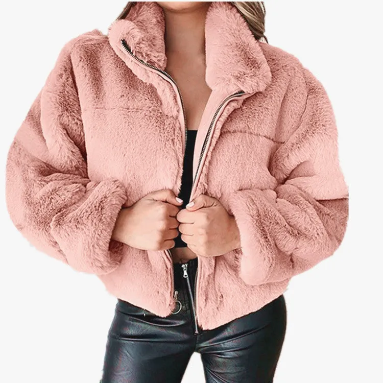 Toleet winter outfits men Black Friday Cyber Monday Christmas Women's Autumn and Winter Zipper Cardigan Plush Warm Coat