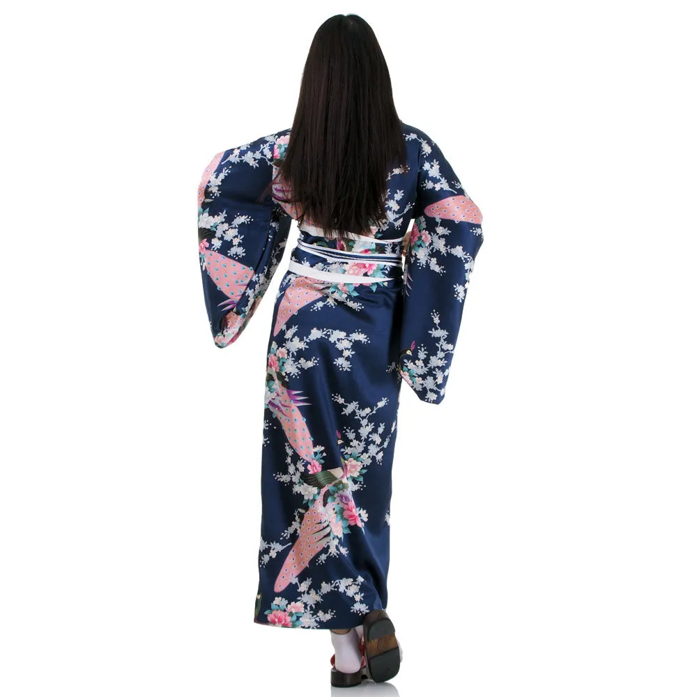 Turquoise Geisha Style Kimono Dress Ayumi