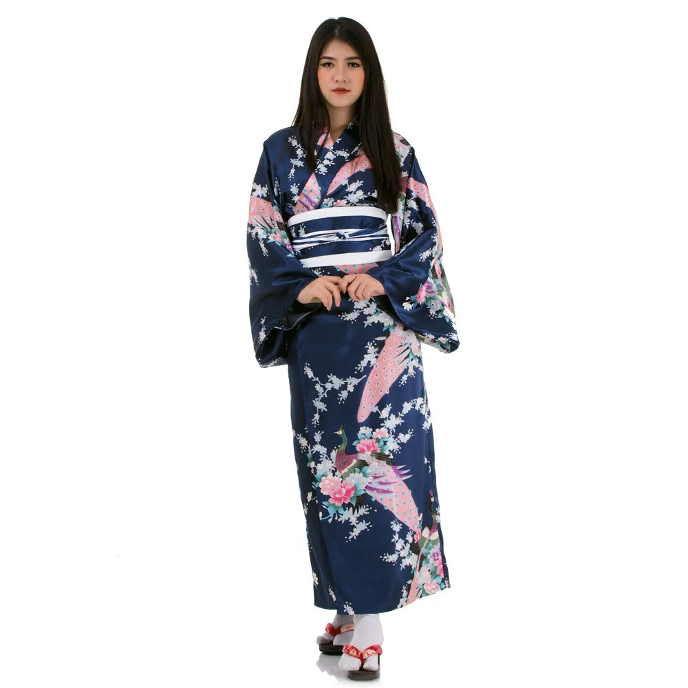 Turquoise Geisha Style Kimono Dress Ayumi