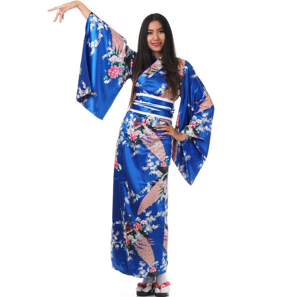 Turquoise Geisha Style Kimono Dress Ayumi