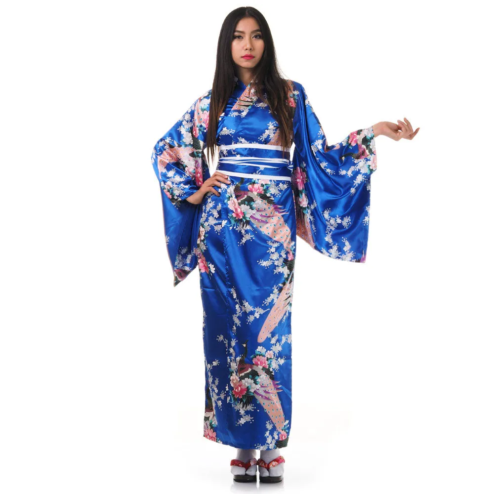 Turquoise Geisha Style Kimono Dress Ayumi