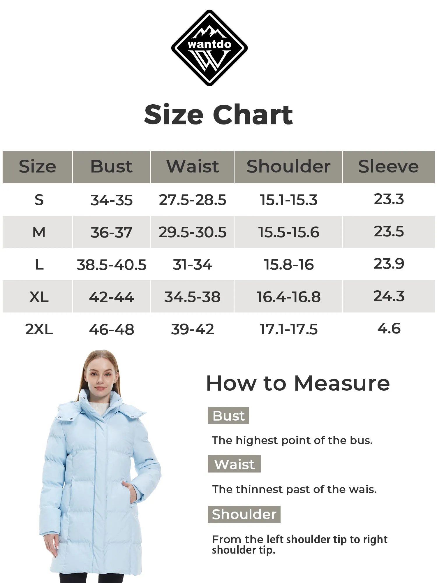 Wantdo Women's Hooded Puffer Jacket Warm Winter Coat Quilted Winter Outerwear