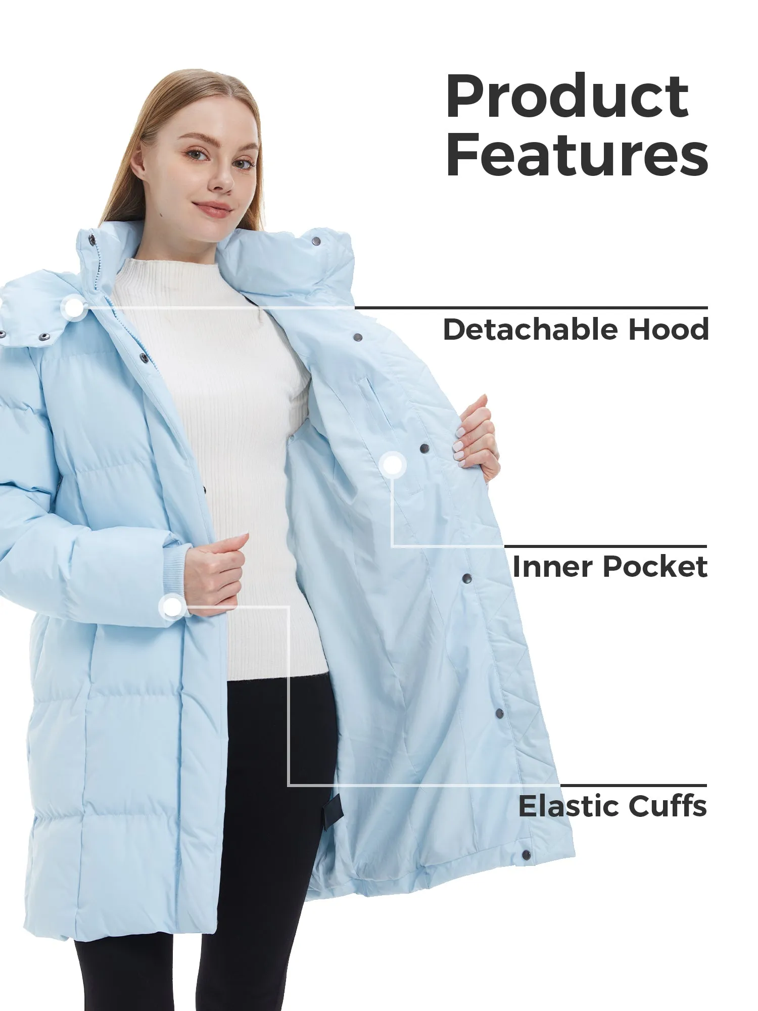 Wantdo Women's Hooded Puffer Jacket Warm Winter Coat Quilted Winter Outerwear