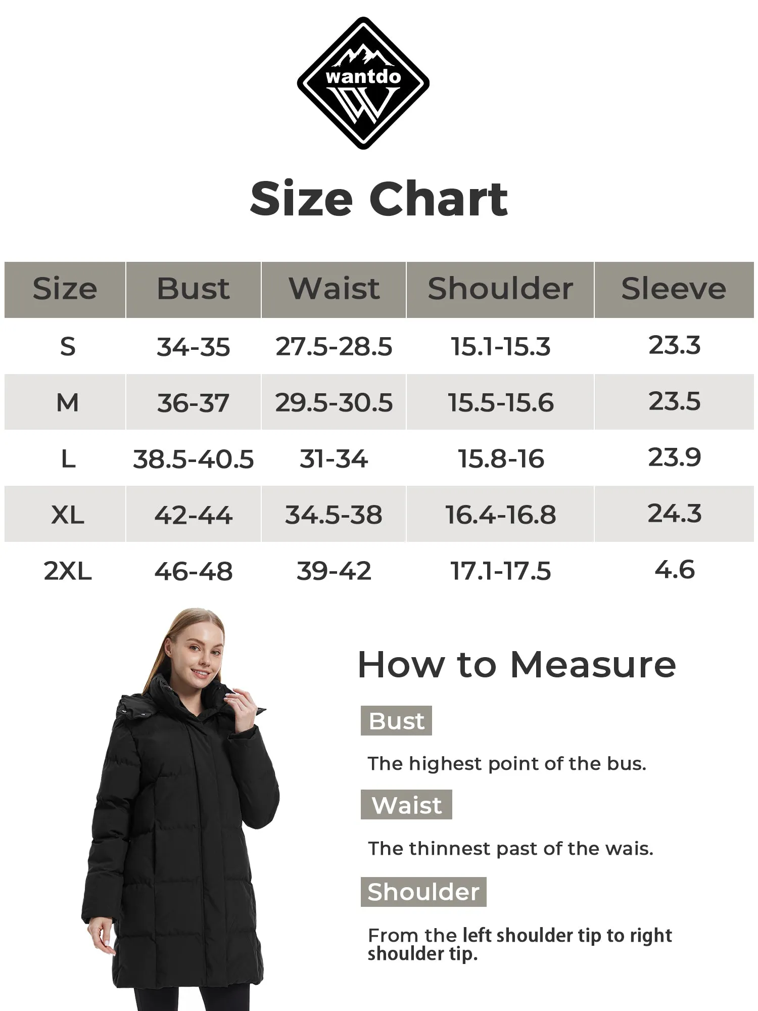 Wantdo Women's Hooded Puffer Jacket Warm Winter Coat Quilted Winter Outerwear