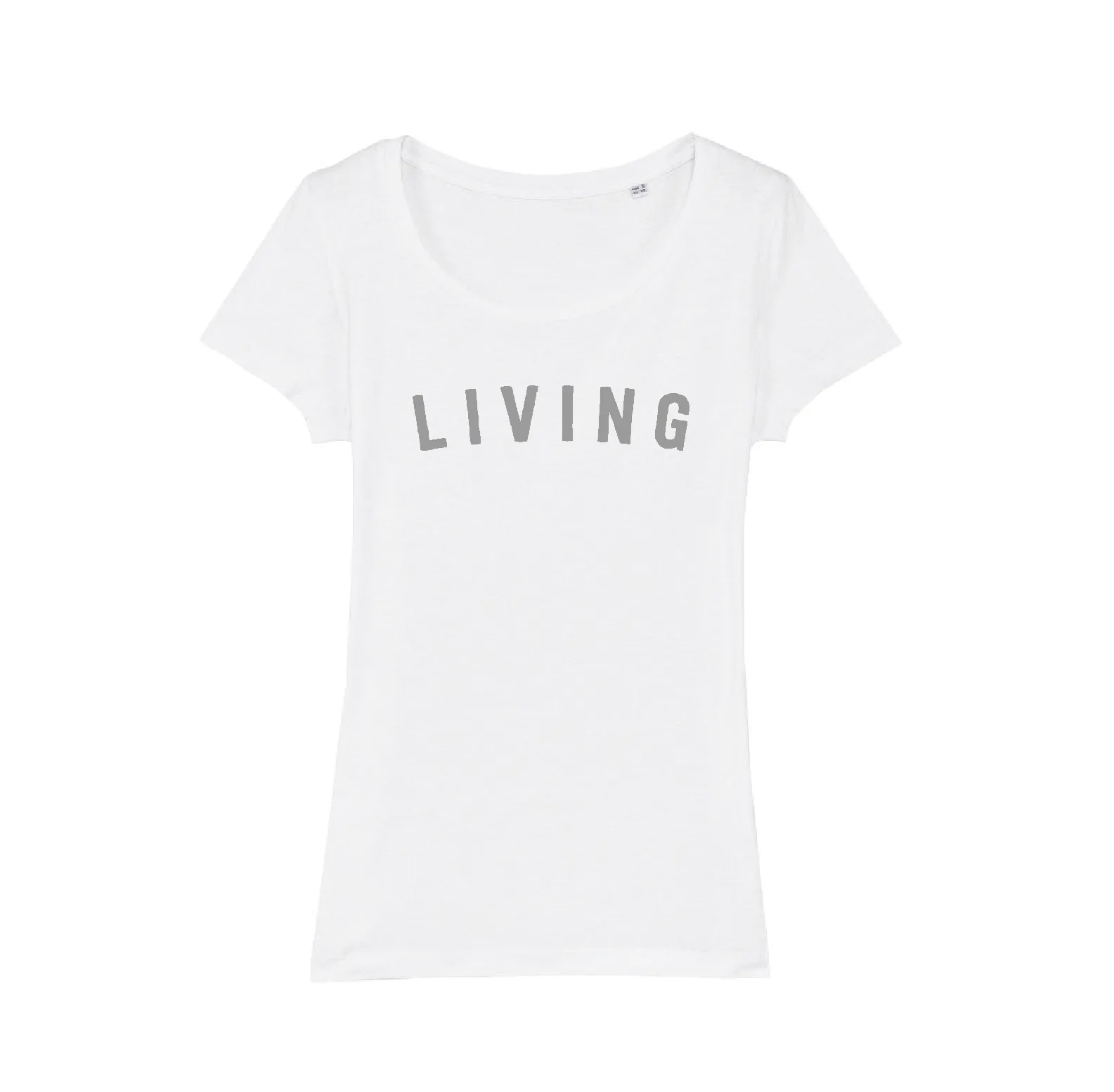 White LIVING tee *fitted style*