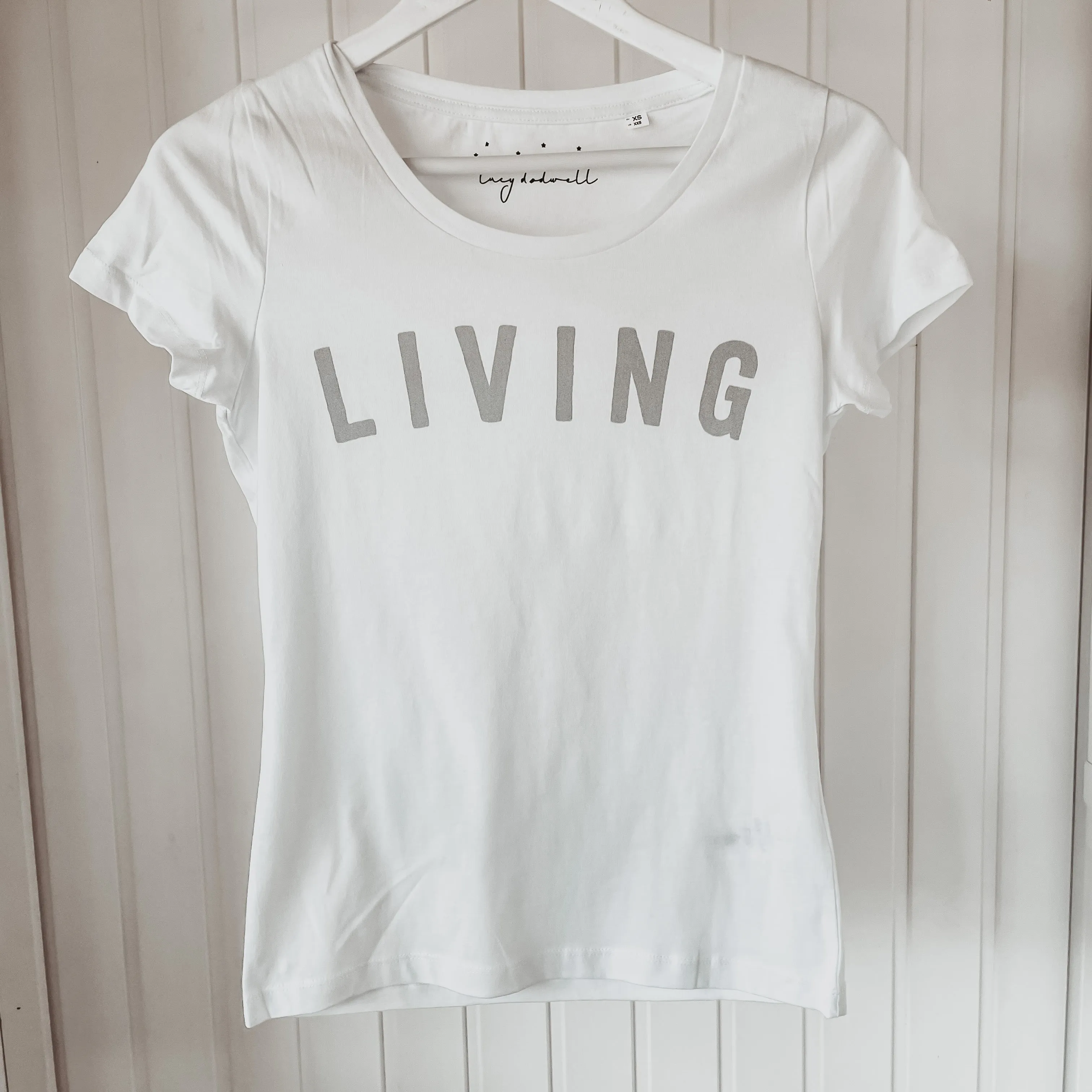 White LIVING tee *fitted style*