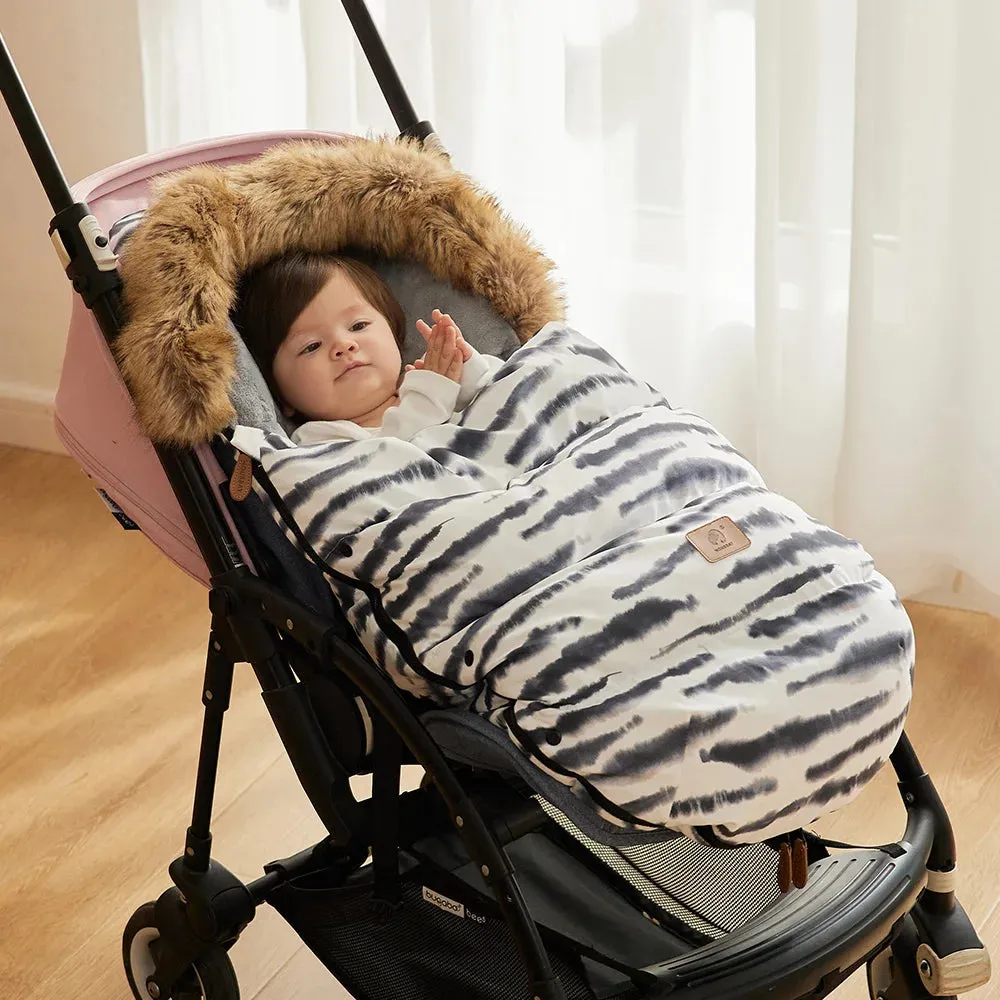 WinterSnug Fur-Collar Baby Stroller Sleeping Bag