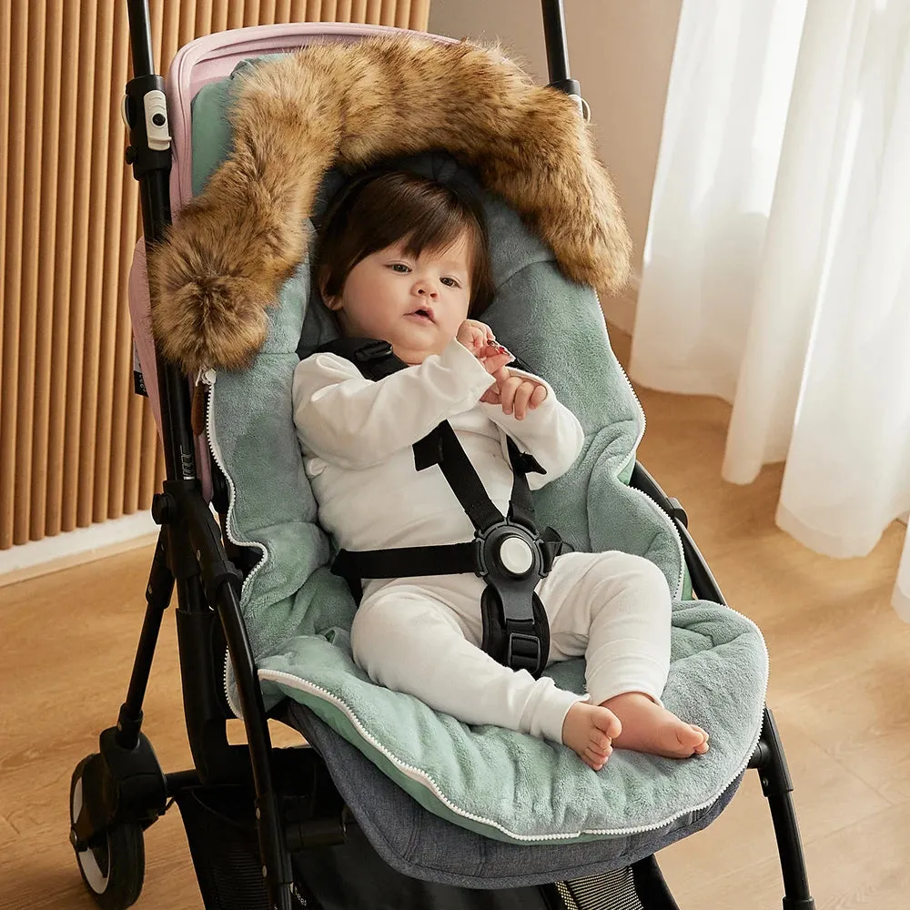 WinterSnug Fur-Collar Baby Stroller Sleeping Bag