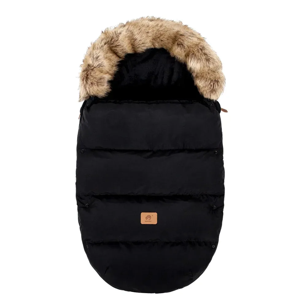 WinterSnug Fur-Collar Baby Stroller Sleeping Bag