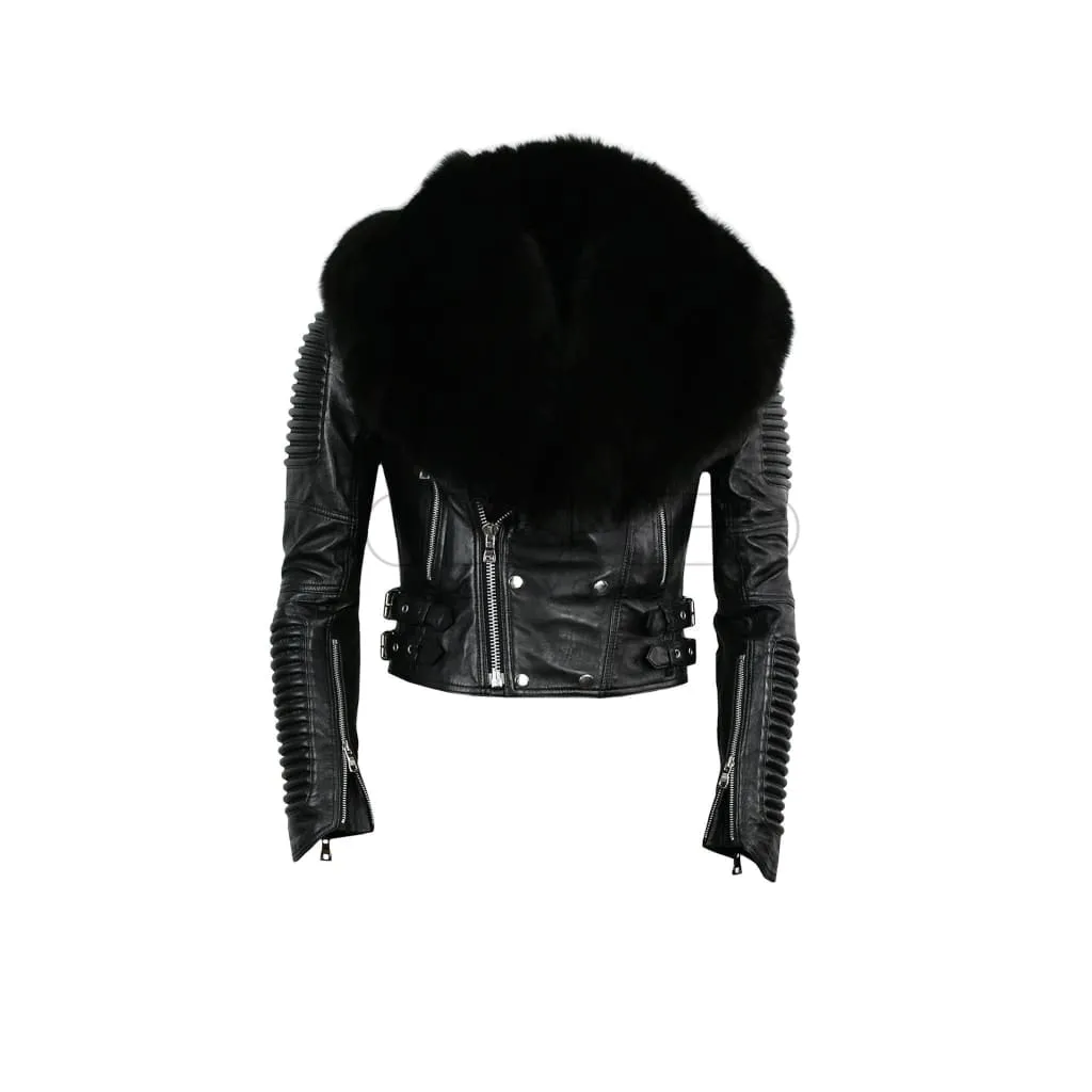 Women Moto Jacket ( Black )