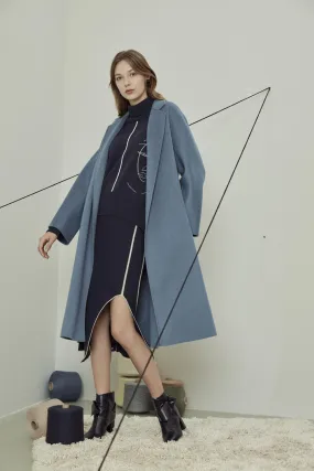 Women's hand-sewn pure cashmere double-face coat