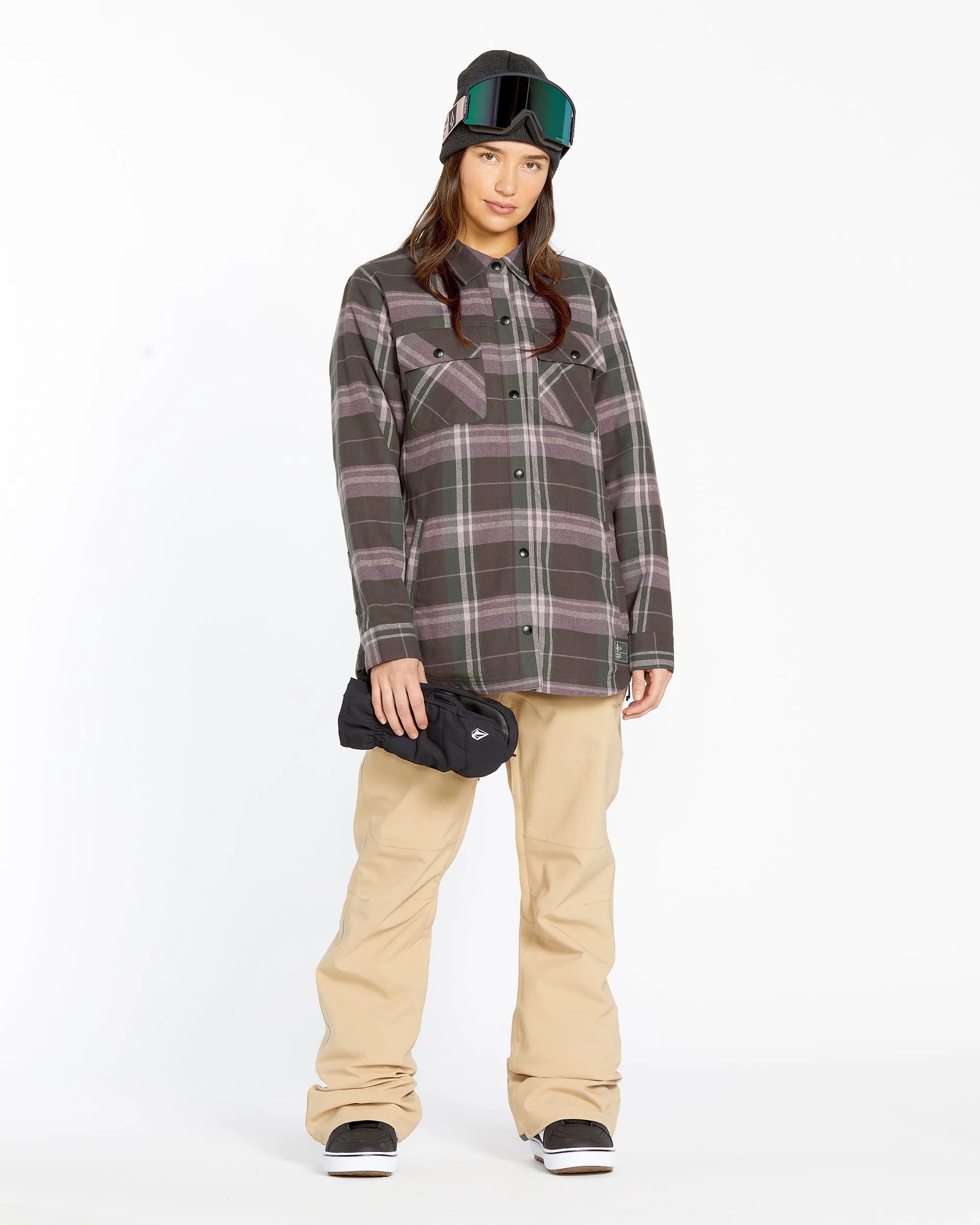 Womens Insulated Riding Flannel - Dusty Lavender