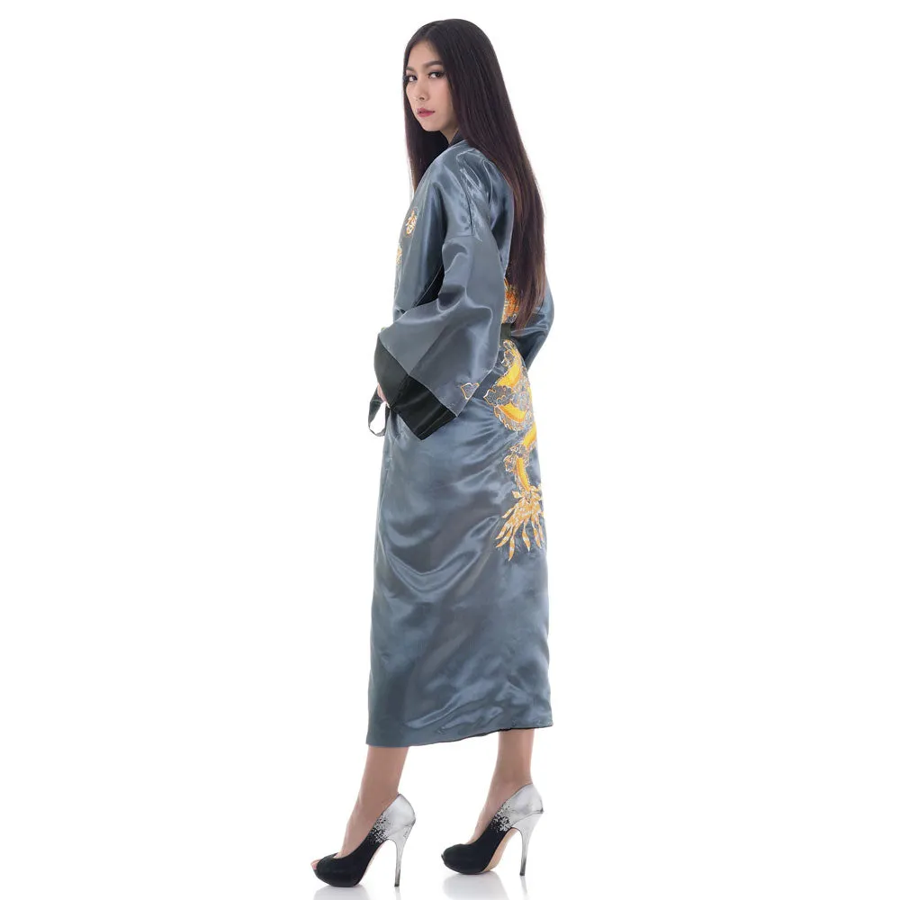 Women’s Storm Dragon Reversible Kimono Robe