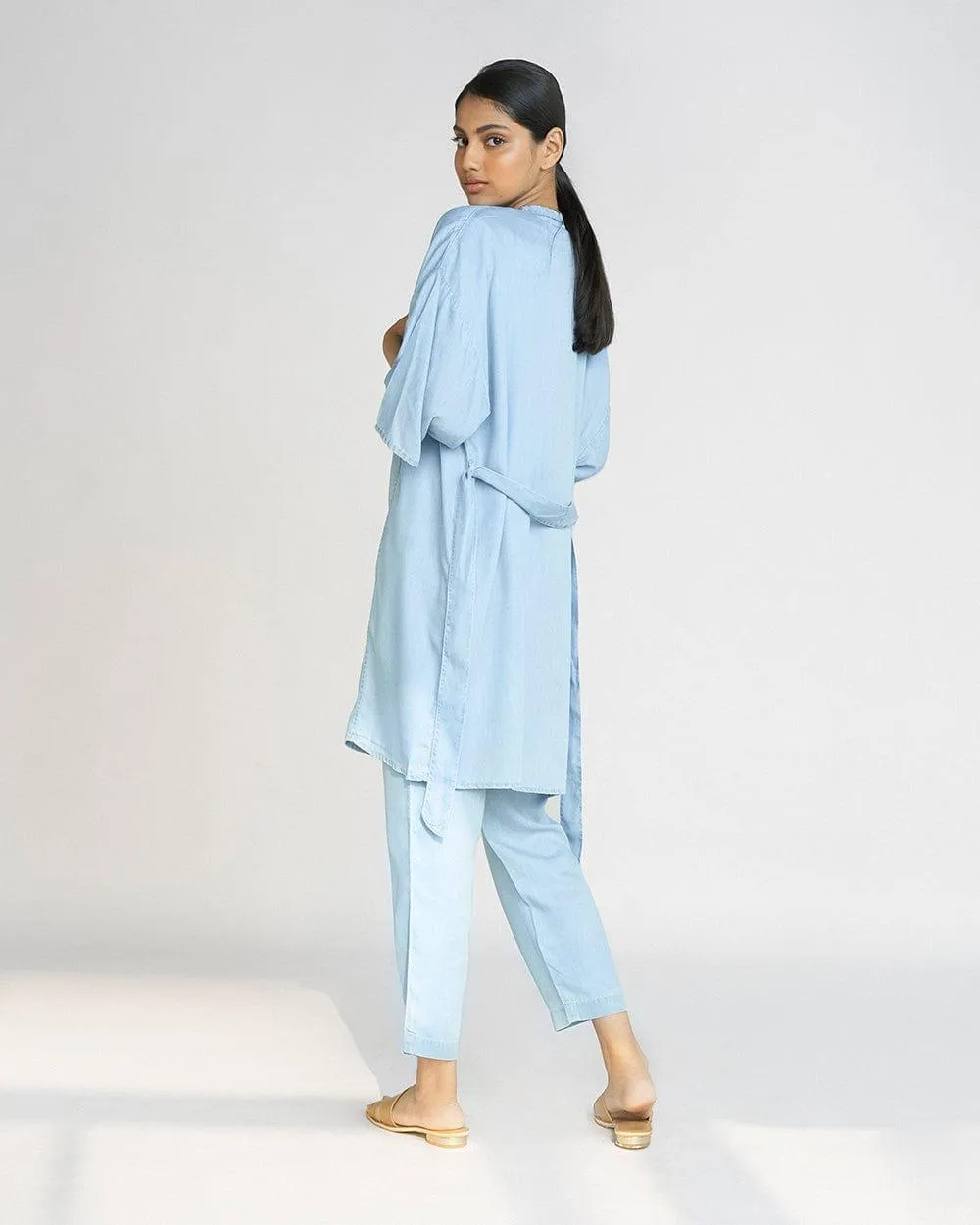 Wrapped in Happiness Blue Kimono Overlay